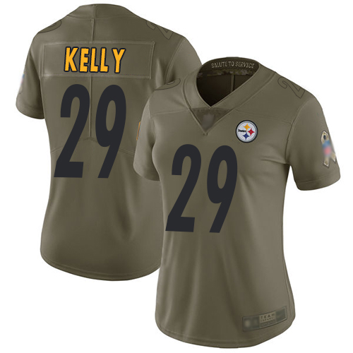 Women Pittsburgh Steelers Football 29 Limited Olive Kam Kelly 2017 Salute to Service Nike NFL Jersey